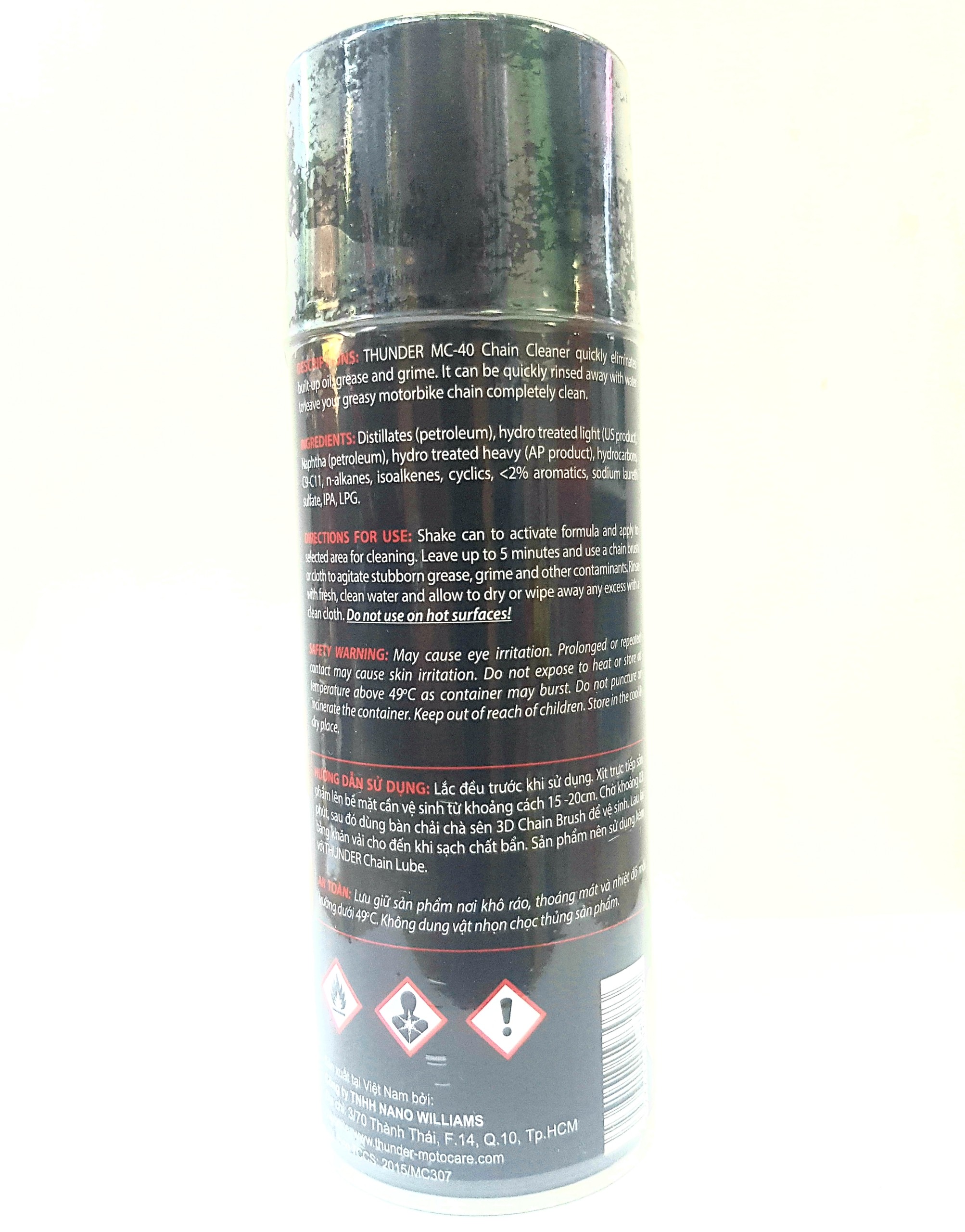[HCM]Chai xịt rửa sên Thunder MC - 40 CHAIN CLEANER 400ml