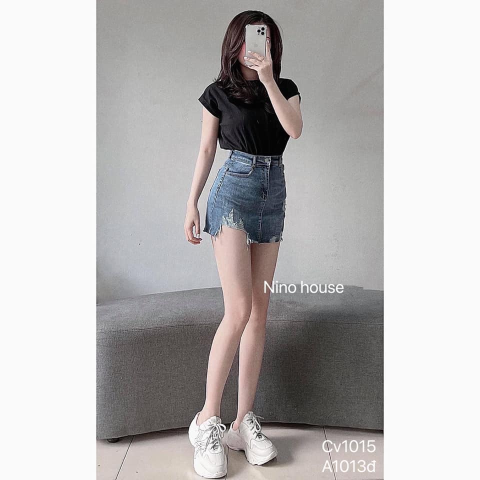 [HCM]CHÂN VÁY JEAN KIỂU [CV1015] CHẤT CO GIÃN