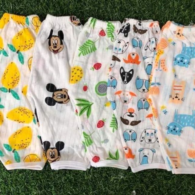 Combo 10 Quần Chục Dài Cotton Giấy Cho Bé
