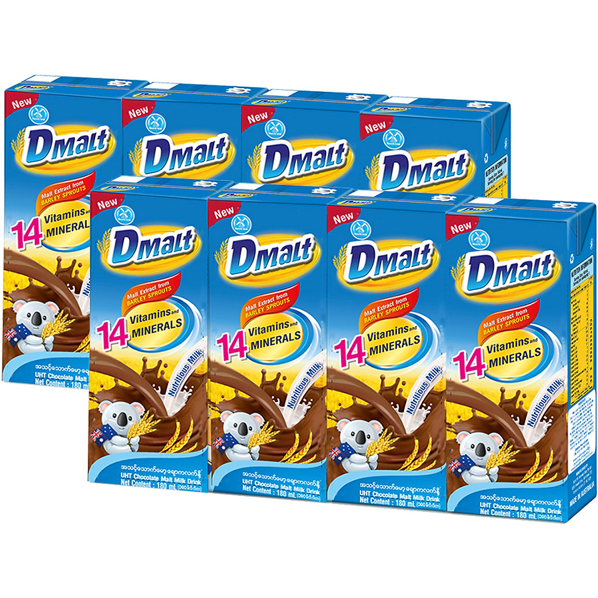 [HCM]Bộ 2 Lốc Thức Uống Sữa Cacao Lúa Mạch DMALT (180ml x 8 Hộp)