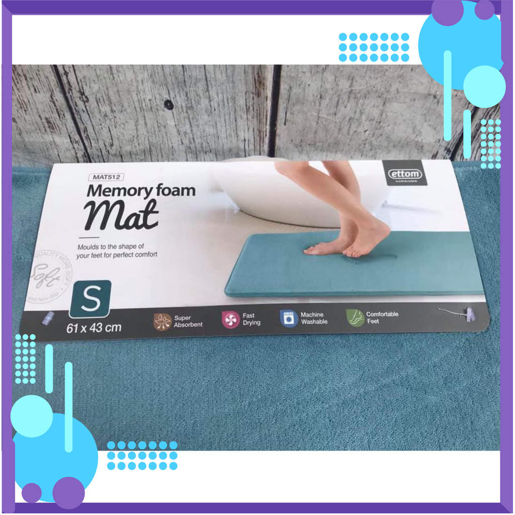 Thảm chùi chân Lock&Lock memory foam Màu xanh dương MAT512
