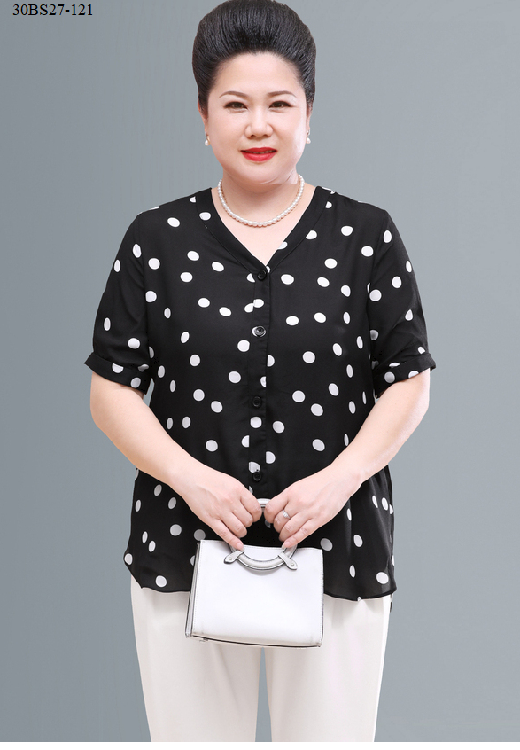 ÁO KIỂU CHẤM BI BIG SIZE TRUNG NIÊN