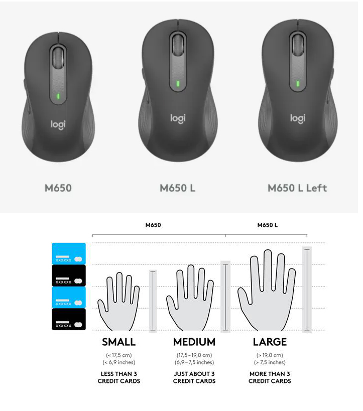 Chuột Không dây Bluetooth + Wireless Logi Signature M650_ĐEN