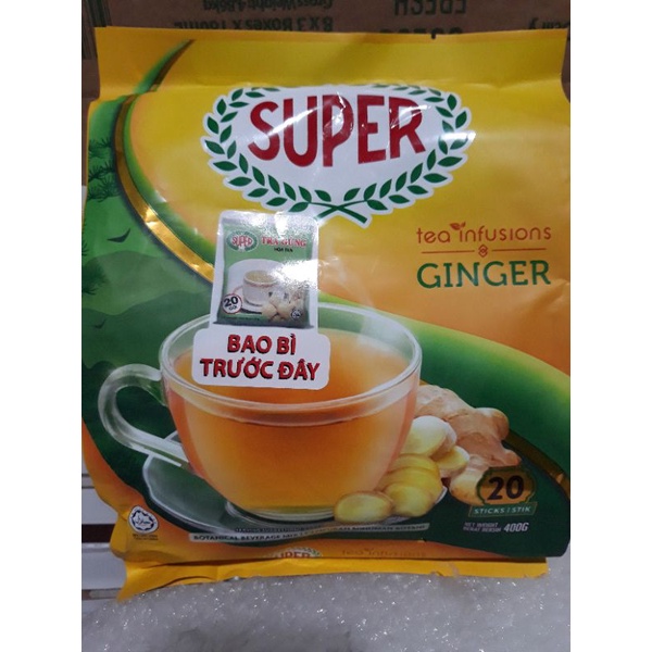 [HSd: Ngày 01.2025][Combo 2 gói tặng 1 gói]  Trà gừng hoà tan Super 400g (20g x 20 gói)