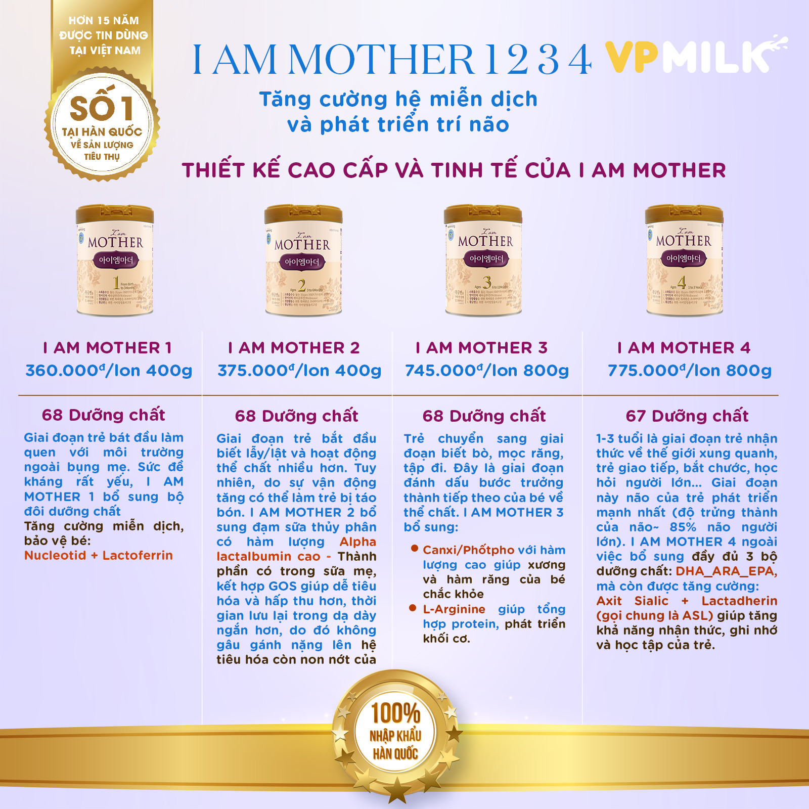 [DATE 07/2024] Sữa Bột I Am Mother 3 800G Nhập Khẩu Cho Trẻ Từ 6-12 Tháng