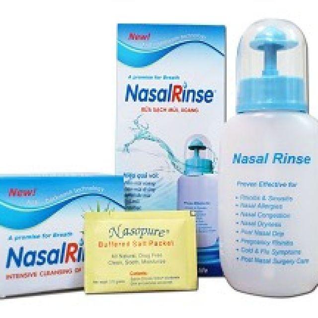 Bình rửa mũi Nasal Rinse kèm 10 gói muối
