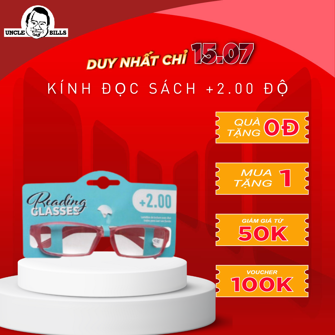 Kính đọc sách +2.00 độ ae0879 uncle bills