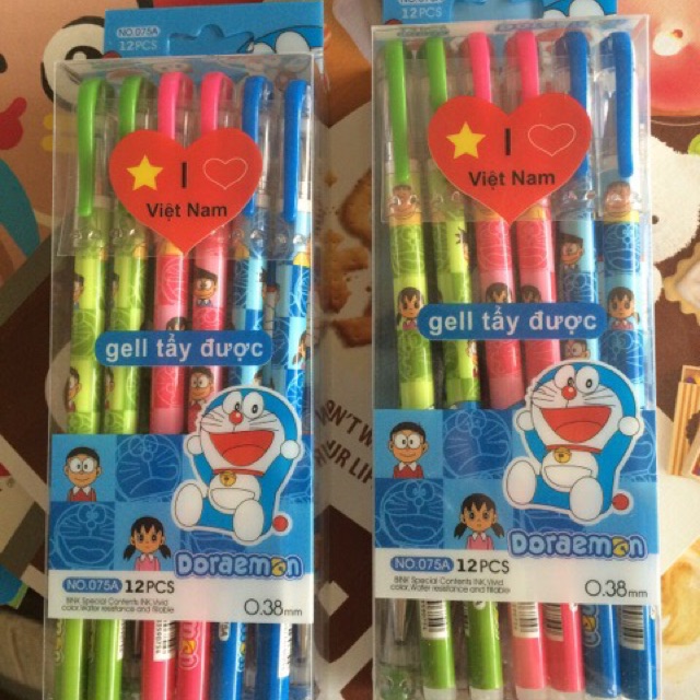 Combo 6h bút xoá được Xanh - Đen - Tím