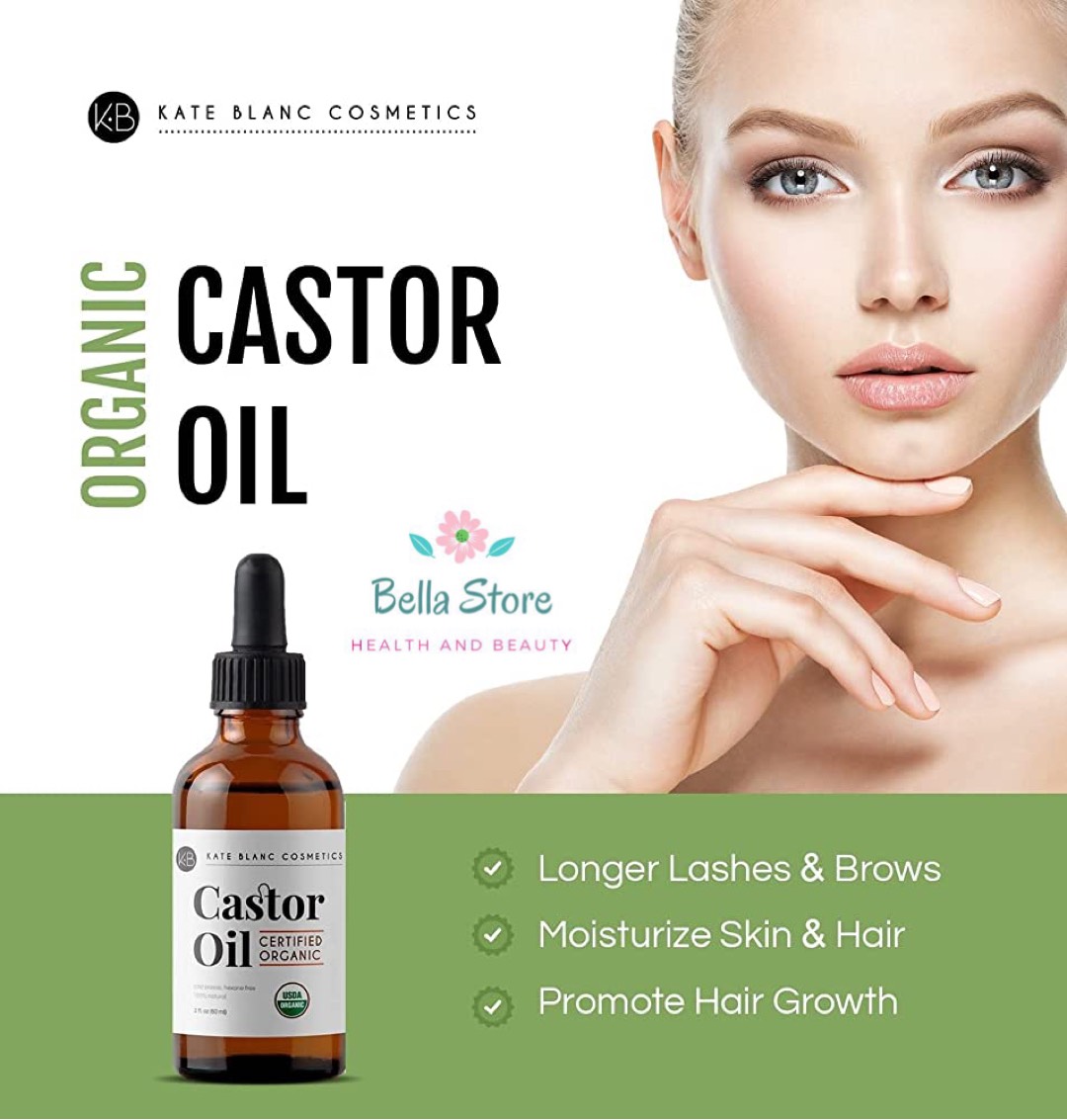 Dầu thầu dầu Castor Oil Kate Blanc dưỡng body, tóc, lông mi & lông mày