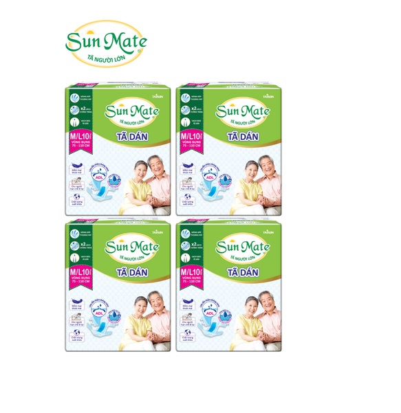 [FREESHIP] Combo 4 gói Tã dán Sunmate size ML10