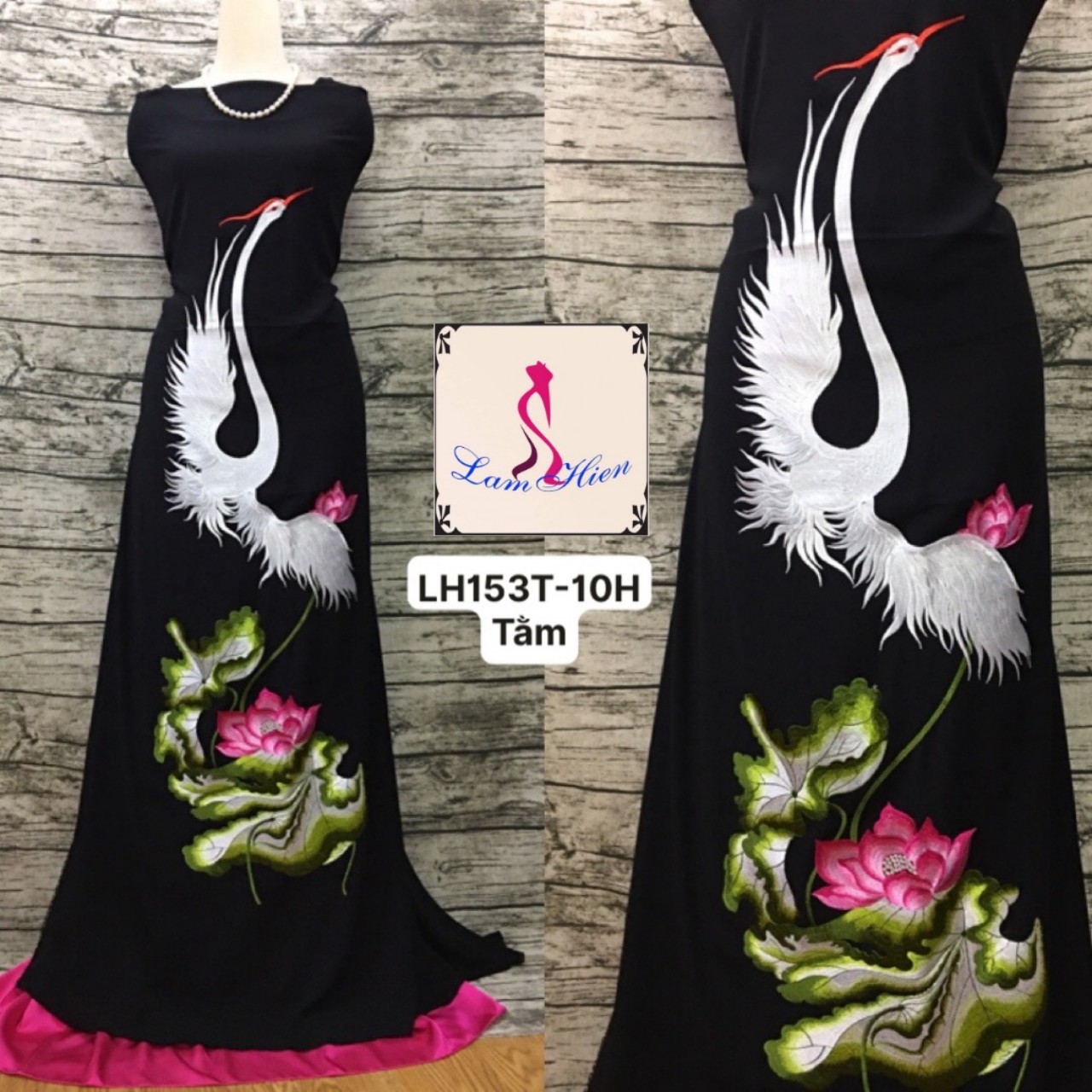 Vải áo dài thêu cao cấp LH153
