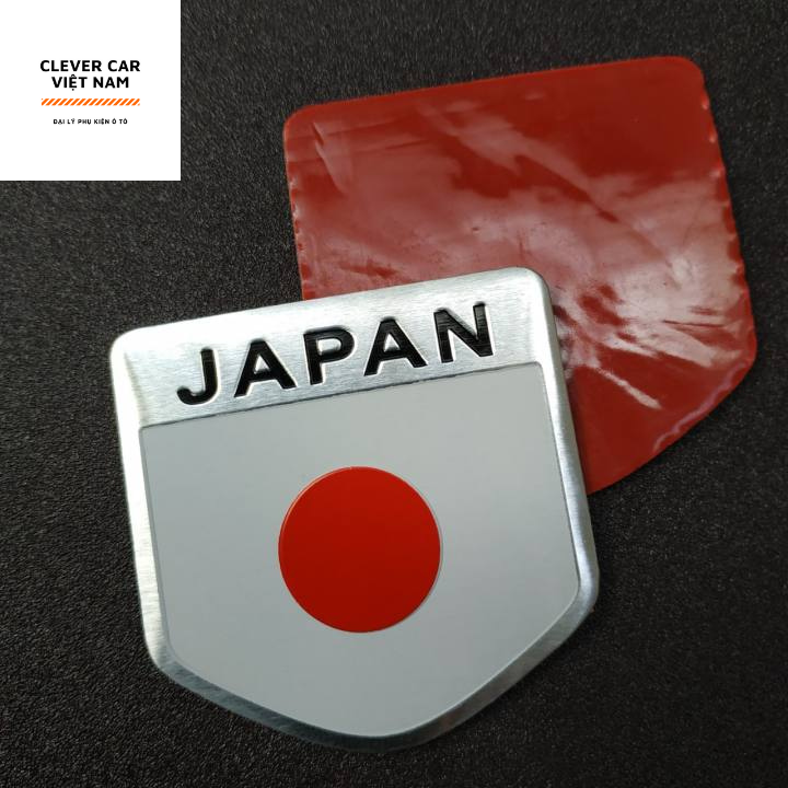 Tem Cờ Nhật Bản Dán Trang Trí Ô Tô  Xe Máy Cao Cấp [ Hình Khiên-5x5cm]