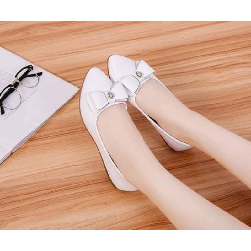 Giày búp bê da mềm đế cao 2p