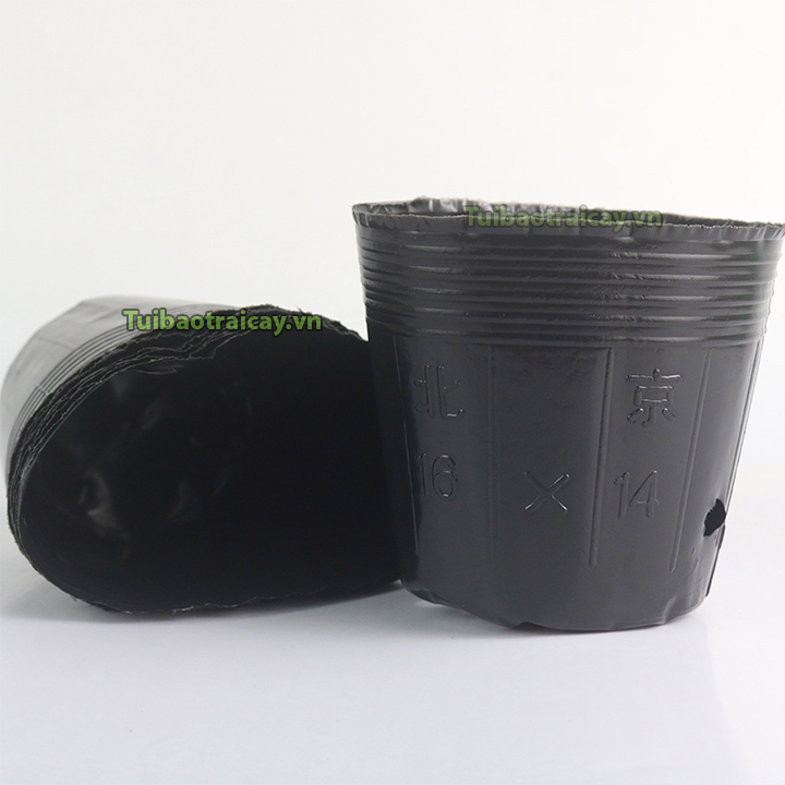 1kg Chậu nhựa đen ươm cây giống 16x14 khoảng 215 chậu - CH21
