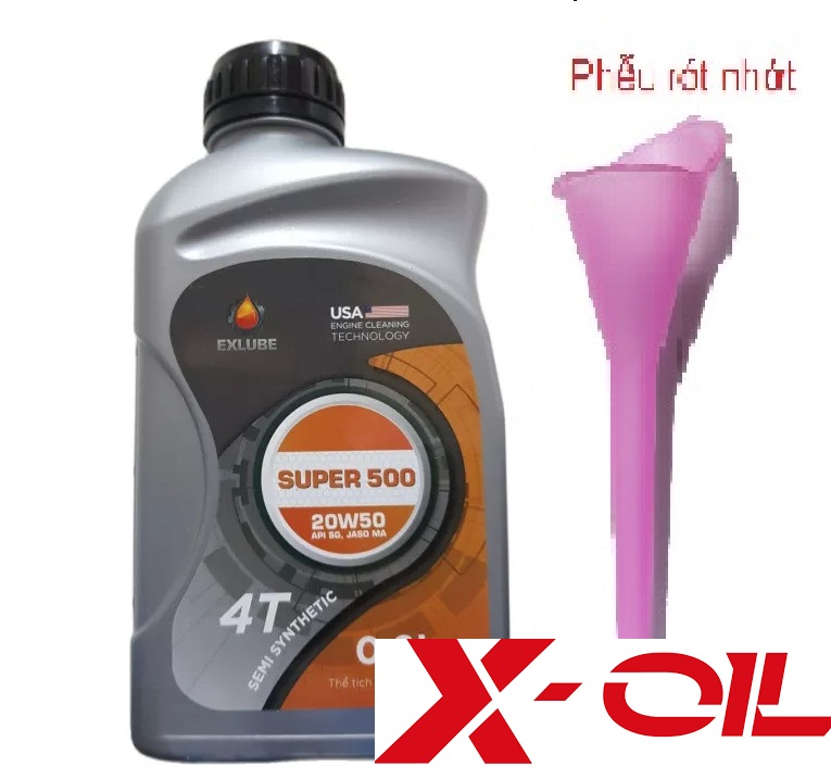 [Mua Kèm Phễu]Nhớt xe máy bôi trơn cho động cơ EX.LUBE-TOTAL HI PERF 4T 300 20W50 chai 800ml, nhớt EX.LUBE cho xe máy 4T 20W50 giá hấp dẫn chai 800ml có phân loại tùy chọn mua  kèm phễu nhớt