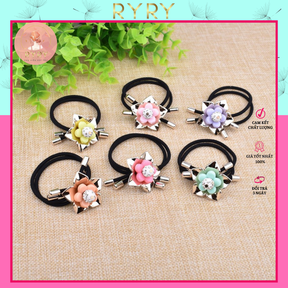 Dây Cột Tóc Nữ Hoa Hồng Xinh Xắn