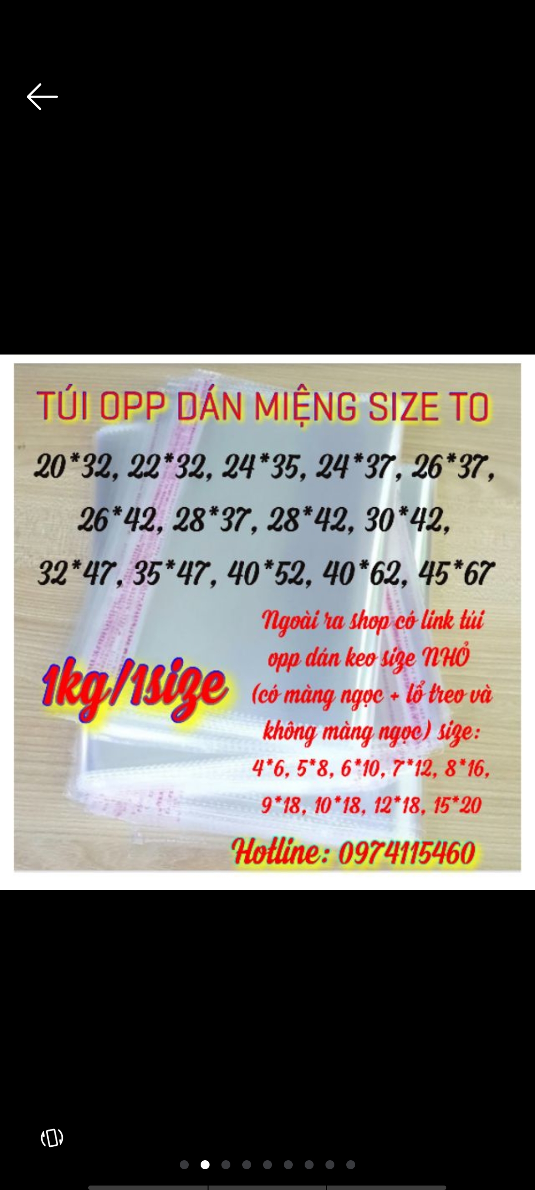 [HCM]1kg túi opp dán miệng đựng phụ kiện quần áo... (bấm vào chọn size)