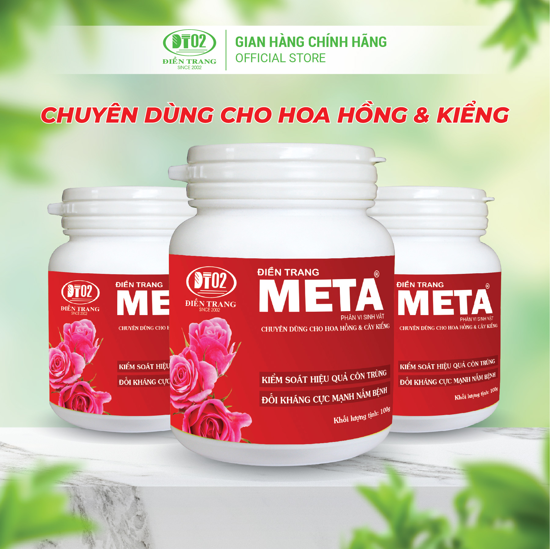 MUA 5  TẶNG 1 - PHÂN VI SINH ĐIỀN TRANG TRICHO META ROSE 100G