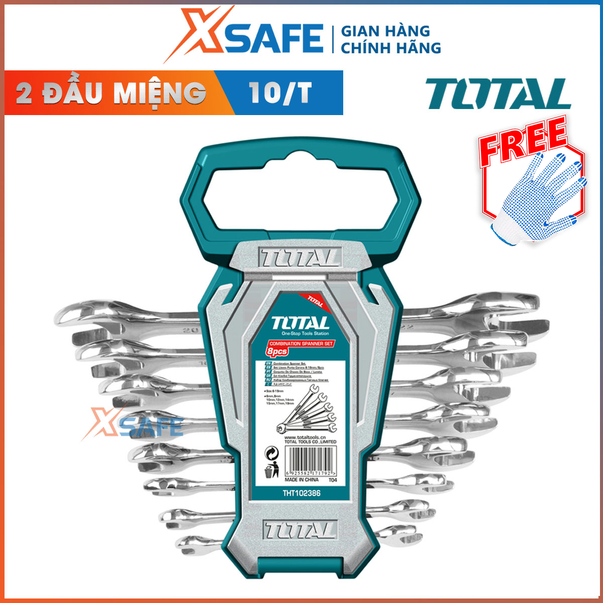 Wrench Set two mouth total THT102386 smart design, wrench superior material use tốt in trường khắc nghiệt as dầu, nhớt… Genuine delivery xsafe