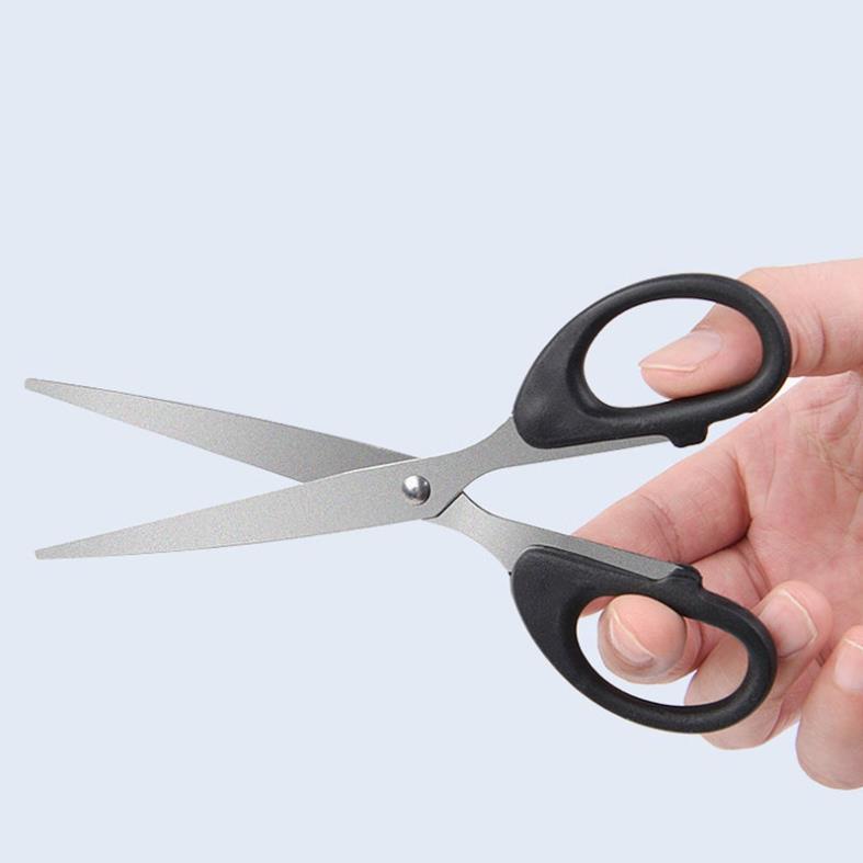 Kéo Cắt Giấy Thủ Công Học Sinh Văn Phòng Cán Đen 16cm