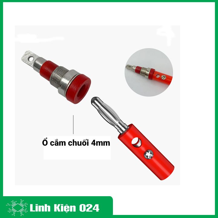 Combo 10 đầu Jack bắp chuối 910MR 4mm đực 5 đỏ 5 đen