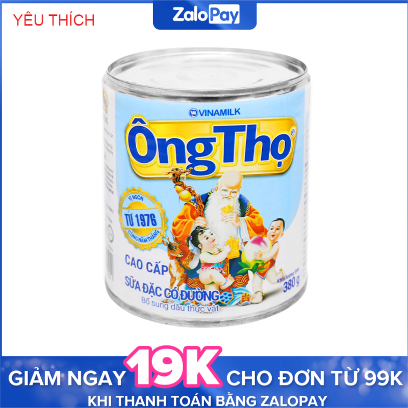 [HCM]Sữa đặc có đường Ông Thọ trắng nhãn xanh lon 380g(giá kho date luôn mới nhất)