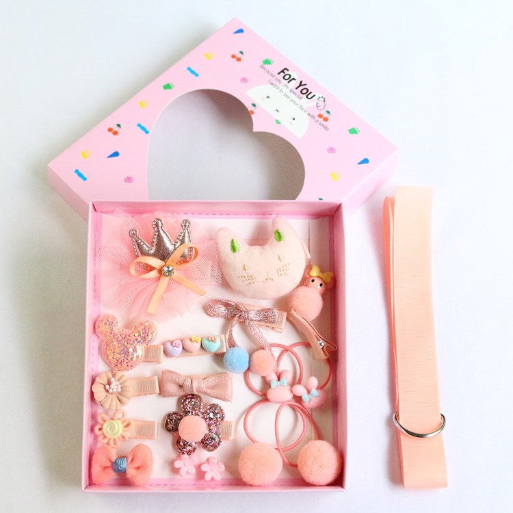 Set 17 Cặp Tóc, Dây Buộc Tóc Siêu Cute Dễ Thương Cho Bé Gái