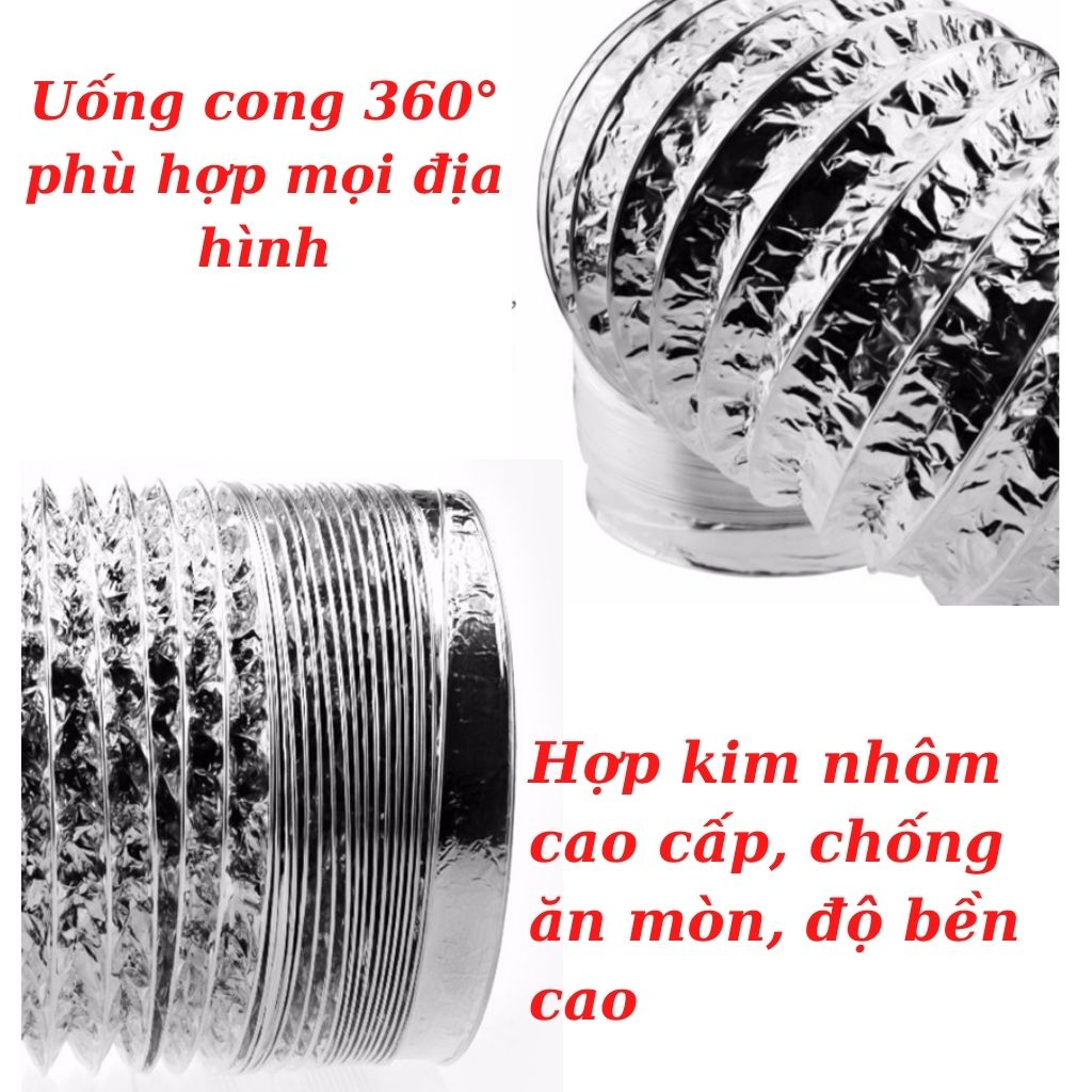 Ống bạc hút mùi ống thông gió mềm