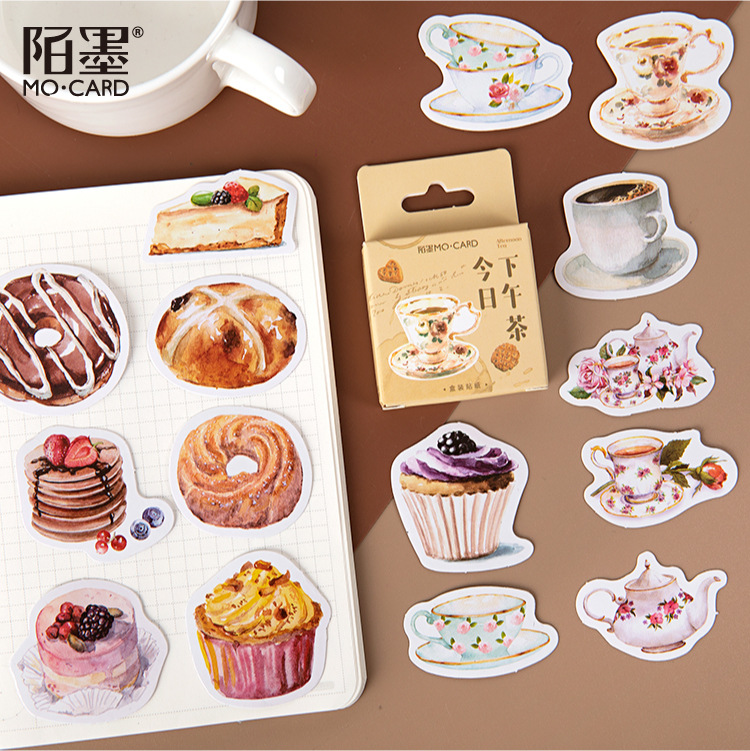 Hộp 46 Sticker Chủ Đề Ly Cà Phê Trang Trí Planner - Case Sover
