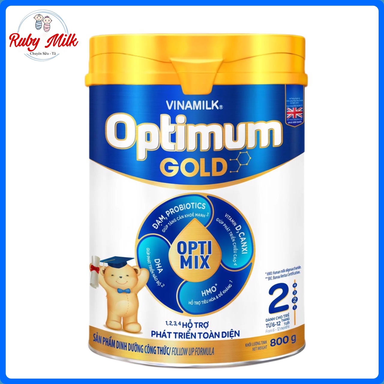 [Date 7.2025] Sữa bột Vinamilk Optimum Gold 2 Lon 800g