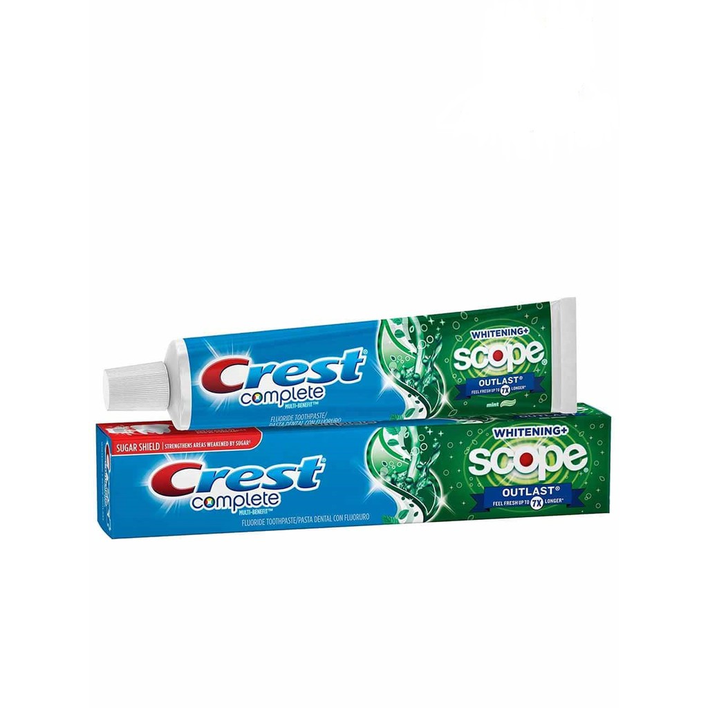 [ Tặng kèm bàn chải ] Kem đánh răng Crest Complete whitening Scope 232g - 206g - 184g