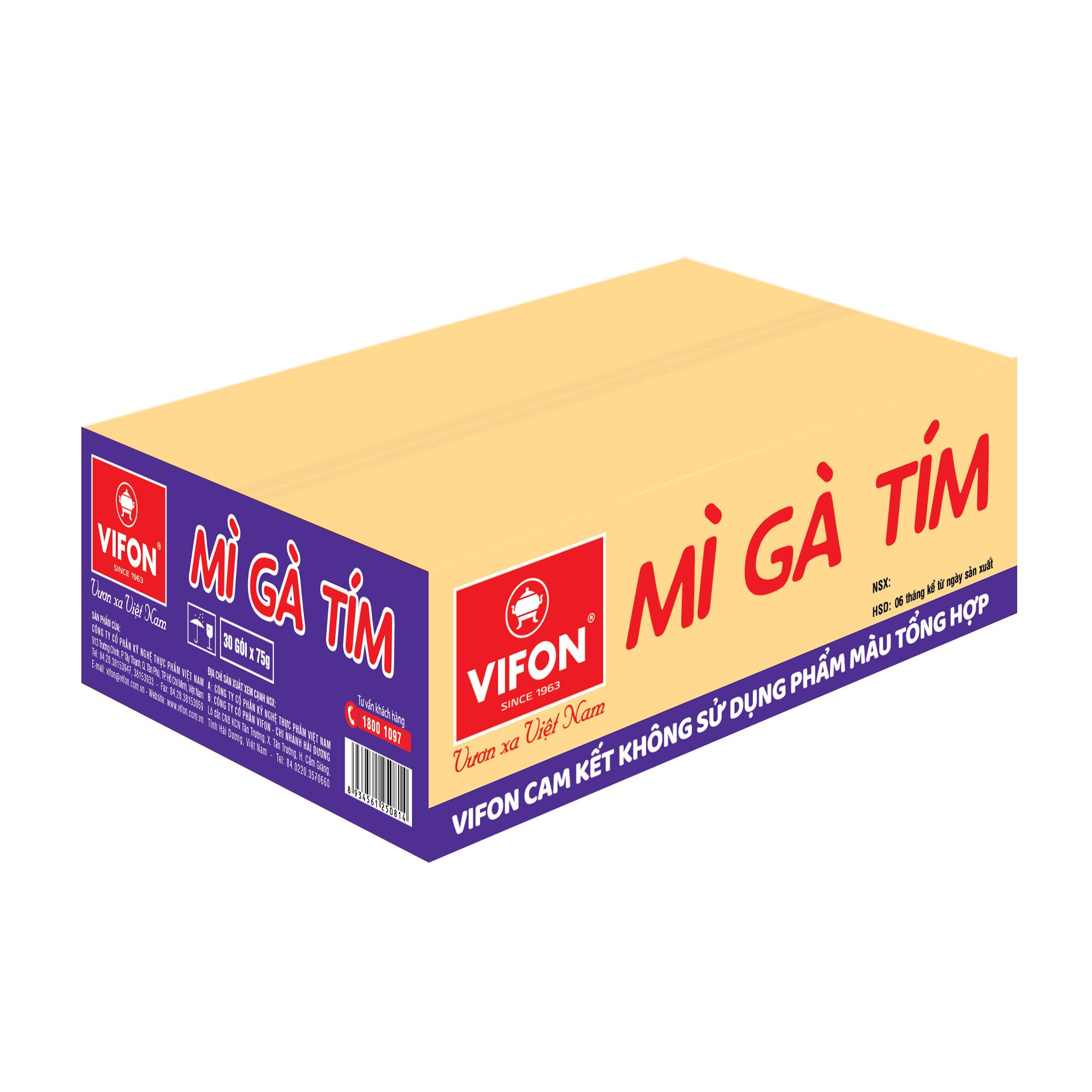 Mì Gà Tím VIFON (75g / Gói) | Thùng 30 Gói