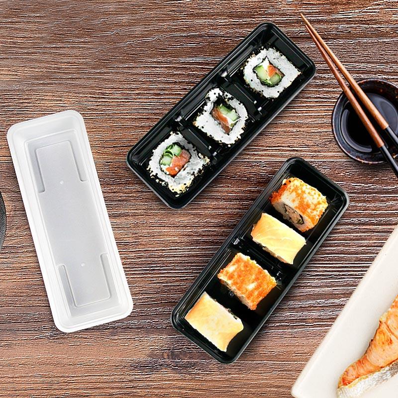 Hình Chữ Nhật Một Lần Phong Cách Nhật Bản Hộp Nhựa Đựng Thức Ăn Cá Hồi Sashimi Sushi Lá Rong Biển Cuộn Cơm Cơm Hộp Hộp Đóng Gói Nổi Danh Trên Mạng Hộp Nhựa Đựng Thức Ăn