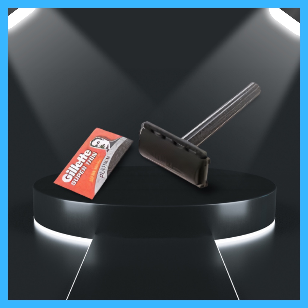 Gillette Super Thin Black-Handled Shaving Razor/Shaver (Free Razor Included)