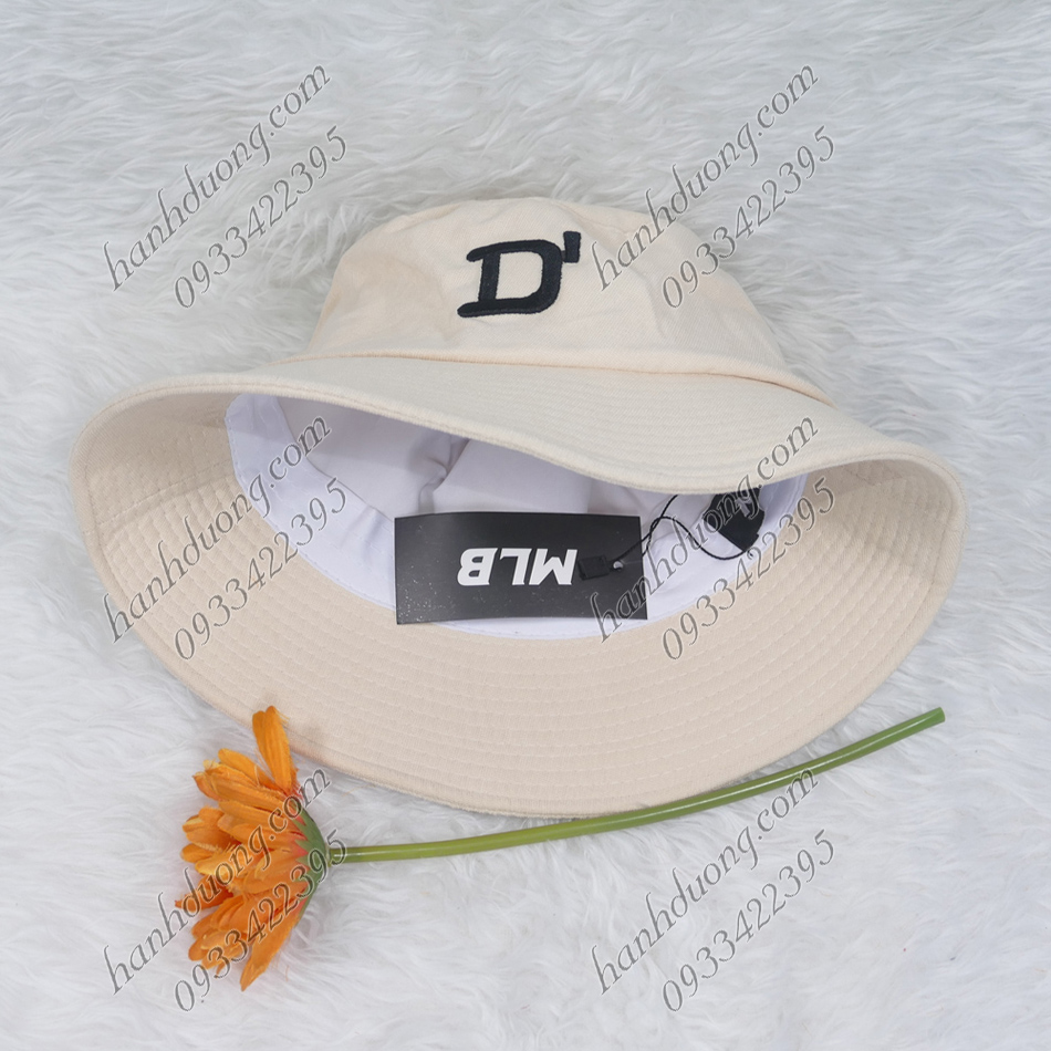 Nón bucket nhung nón bo nhung sớ nhuyễn thêu chữ D vải nhập có tem M-L.B phía trong