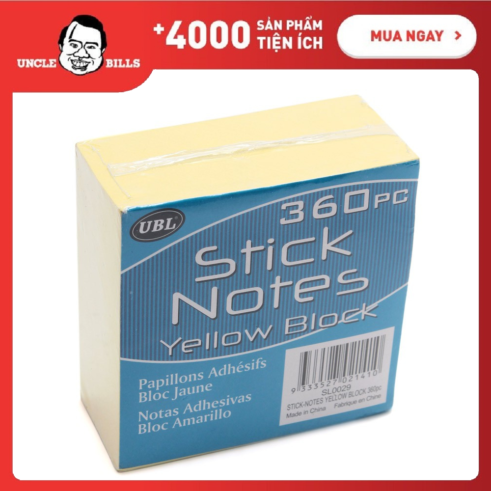 Giấy note vàng xấp 360 tờ - Uncle Bills SL0029