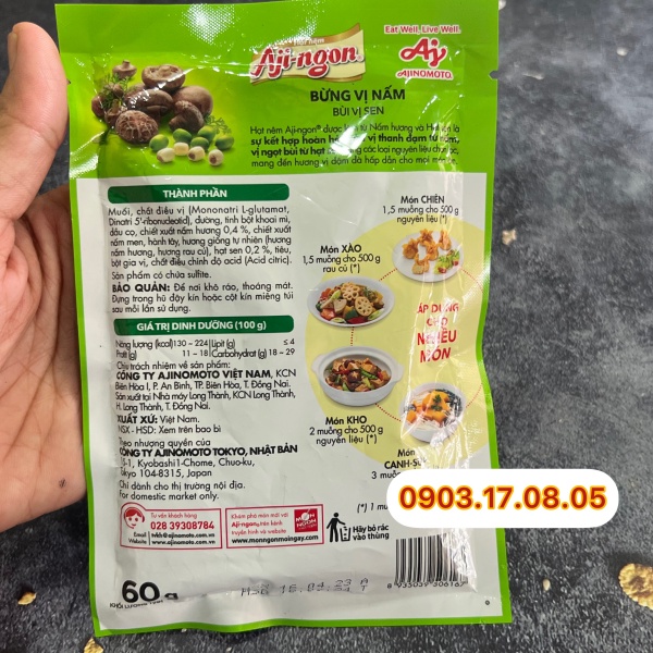 Hạt nêm Aji NẤM HƯƠNG HẠT SEN AJI NGON (200gr/400gr)