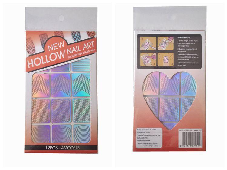 Giấy dán lưới hollow sticker tạo kiểu cho móng (24 kiểu tùy chọn)