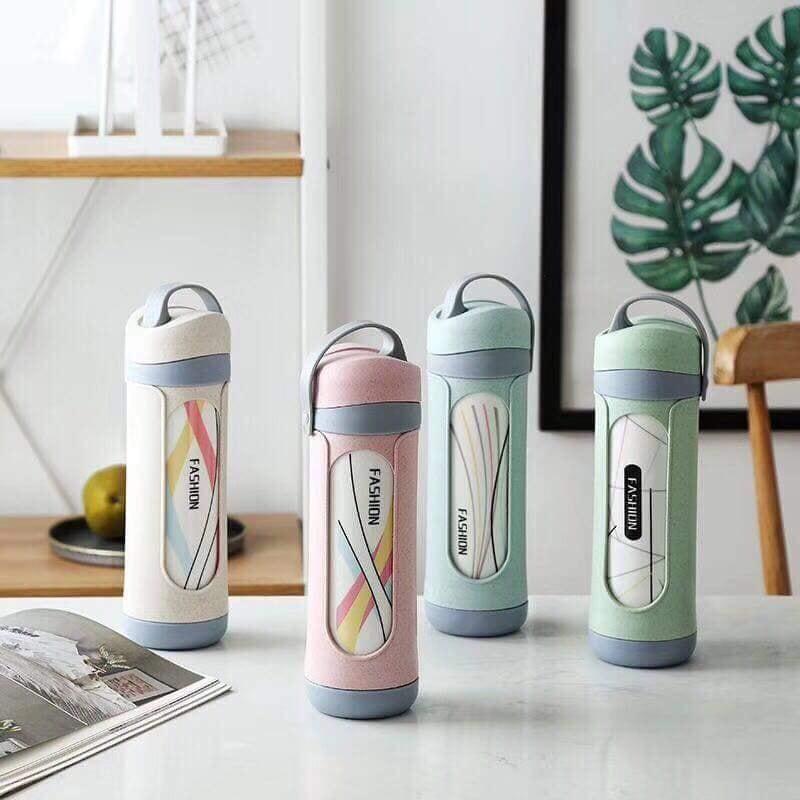 Bình giữ nhiệt họa tiết lúa mạch ruột sứ về hàng