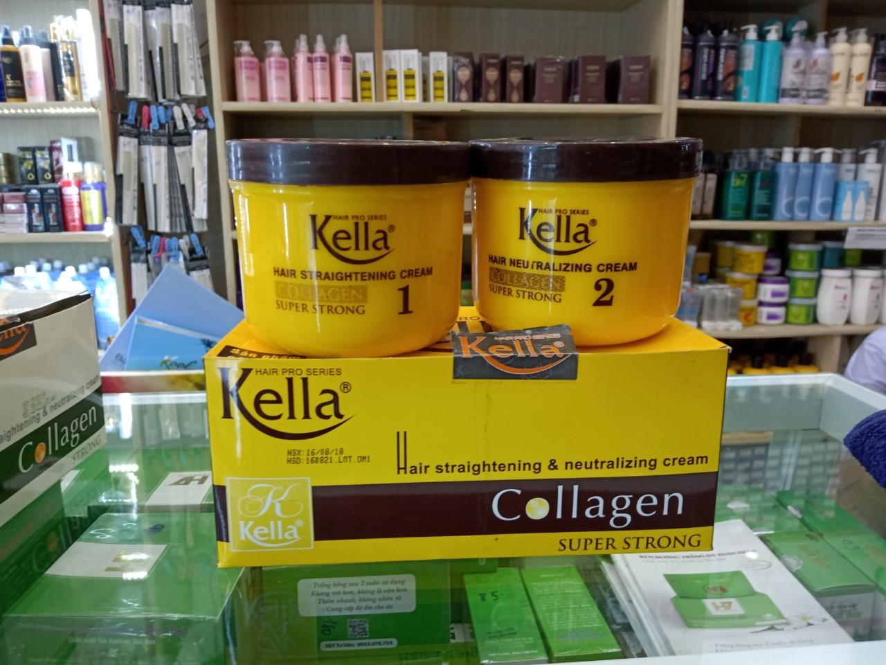 Kem duỗi tóc Collagen Kella(Vàng) 500MLx2