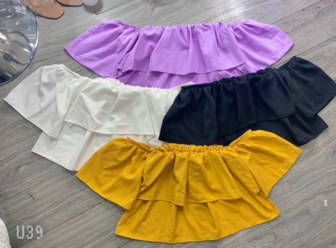Áo kiểu bẹt vai tầng-ZU