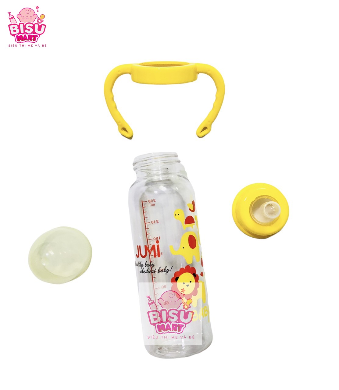 Bình sữa cổ hẹp cho bé JuMi 120ml 240ml có tay cầm