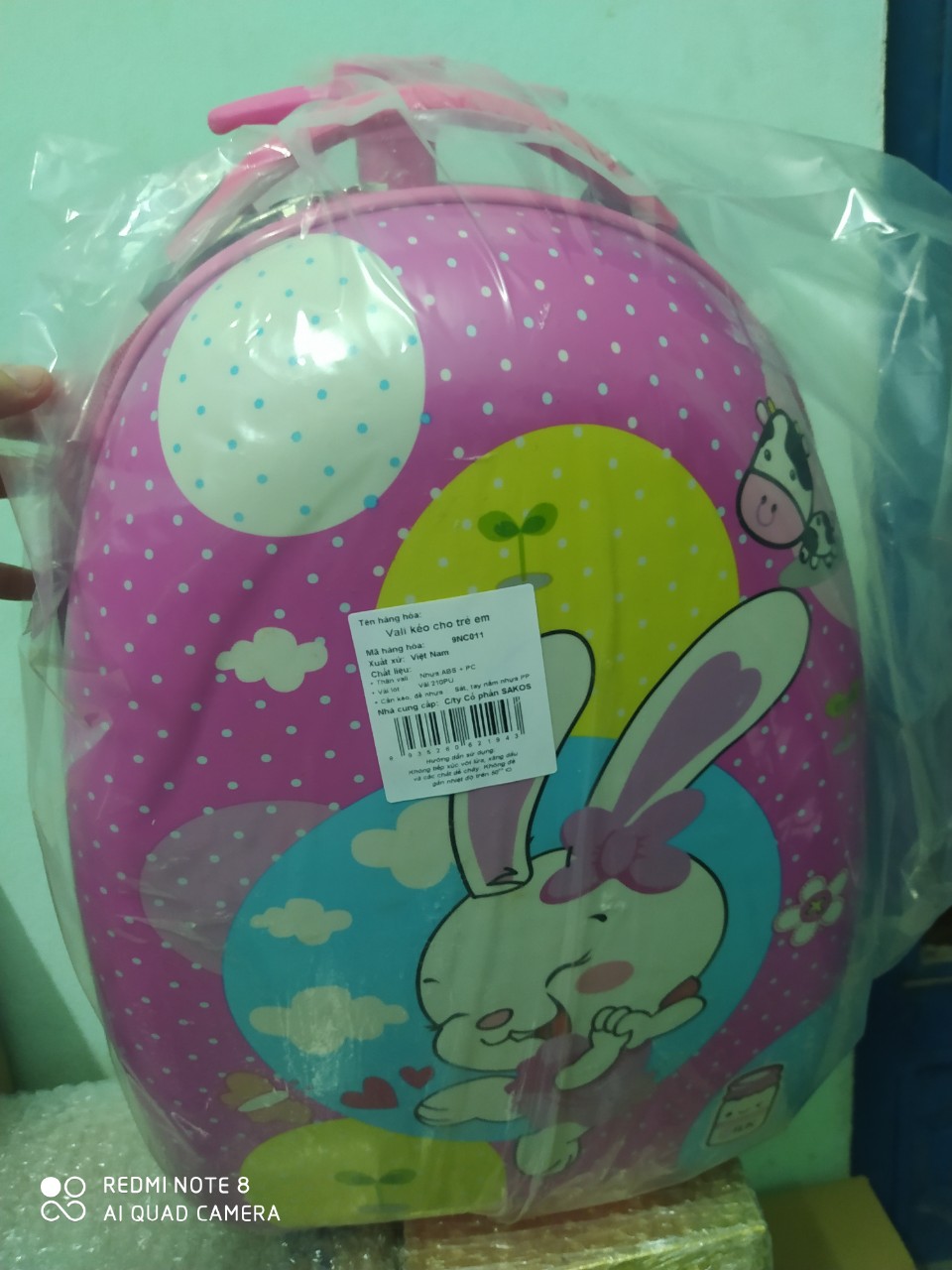 Vali kéo 16in cho bé (Hàng KM VINAMILK) MÀU HỒNG