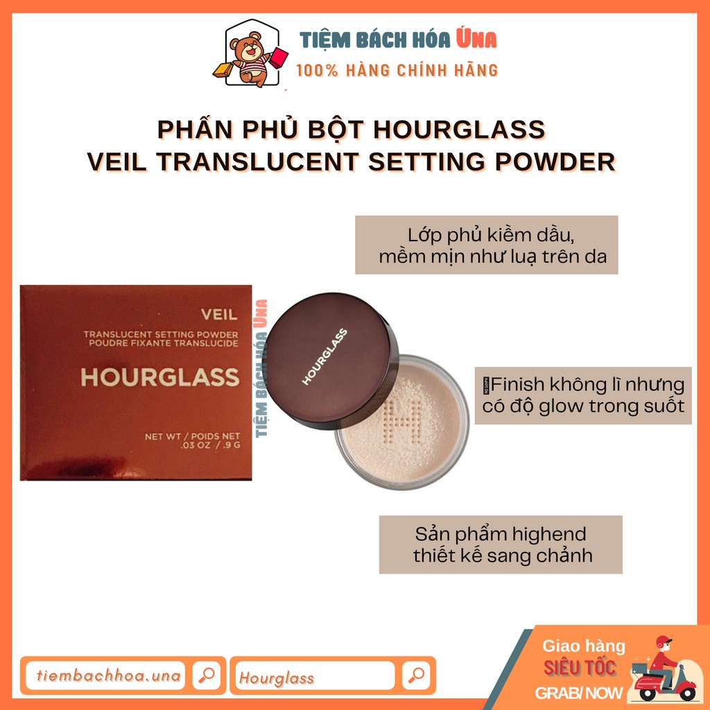 Phấn phủ bột kiềm dầu Hourglass Veil Translucent Setting Powder minisize dùng thử tiembachhoauna