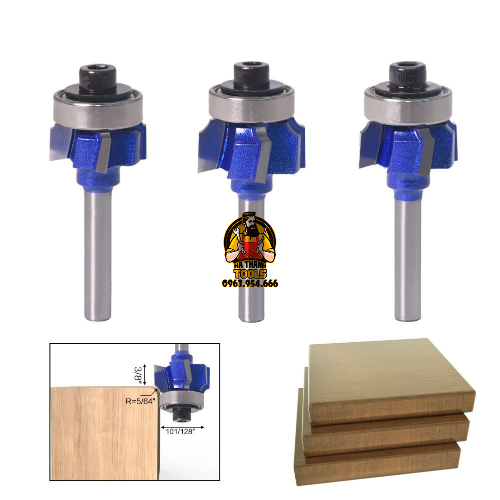 Mũi Gọt Cạnh Chỉ 4 Cánh - Cốt 6.35mm ( R1,R2,R3 )