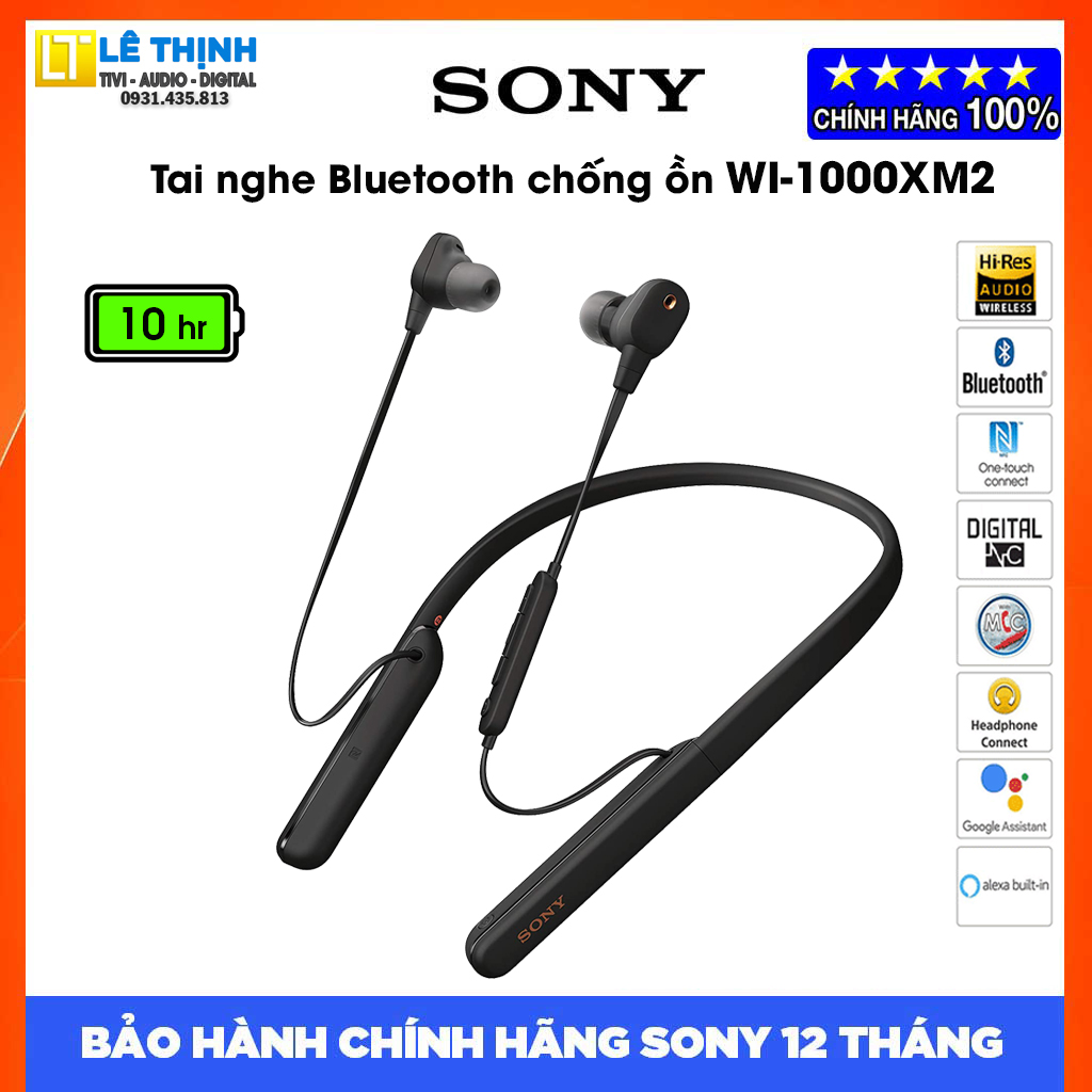 Tai nghe không dây Hi-res chống ồn Sony WI-1000XM2 - Hàng chính hãng - Bảo hành chính hãng Sony 12 tháng toàn quốc
