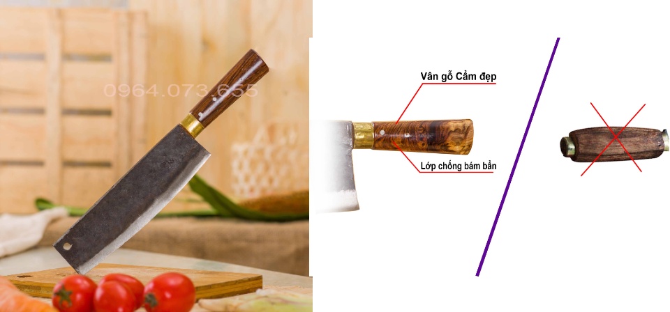 Dao Thái rèn Thủ Công bằng Nhíp Đỏ T08 (bản bé)