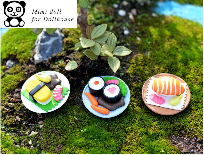 Charm Slime Mô hình đĩa sushi cá HPMCharm Đường kính 4.8 cm