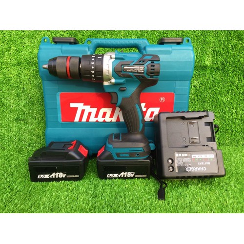 Máy Khoan Pin Makita 118V Không Chổi Than Đầu 13 Kim Loại AUTOLOCK MAKITA Có Búa 3 Chức Năng KHOAN, BẮT VÍT, BÚA