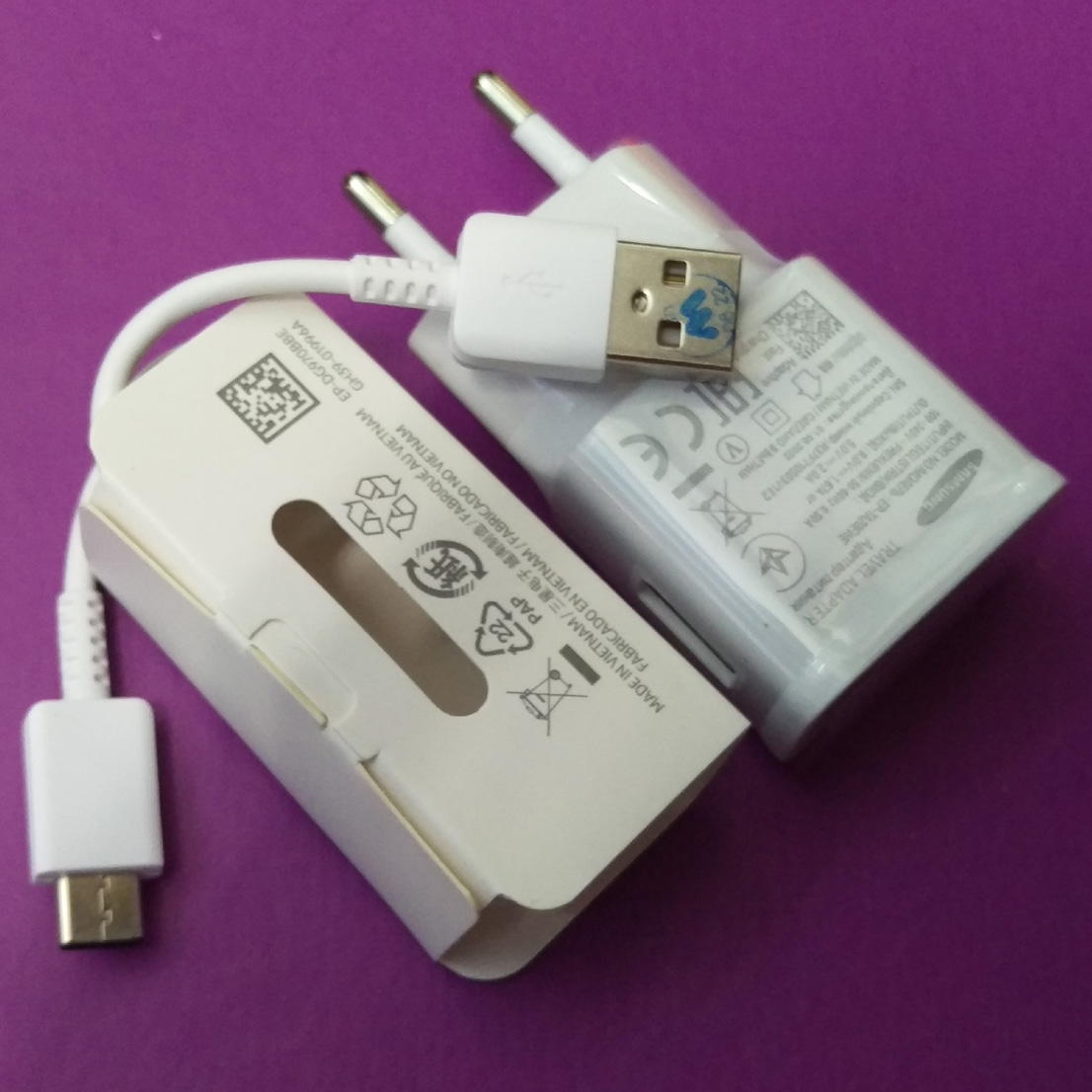 Bộ sạc nhanh Fast Charge Samsung Galaxy S8, S8 Plus, Note8, Note8 Plus, S9, S9+ Mau Trang Zin New cap chui sac dau to type c